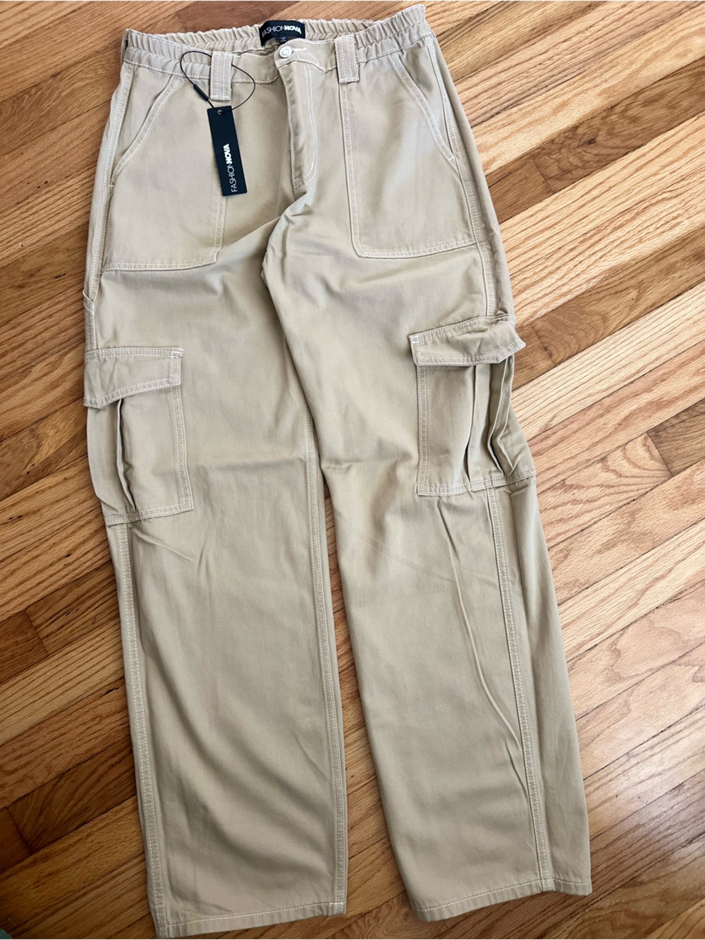 Fashion Nova Women's Cargo Pants - Beige/Tan